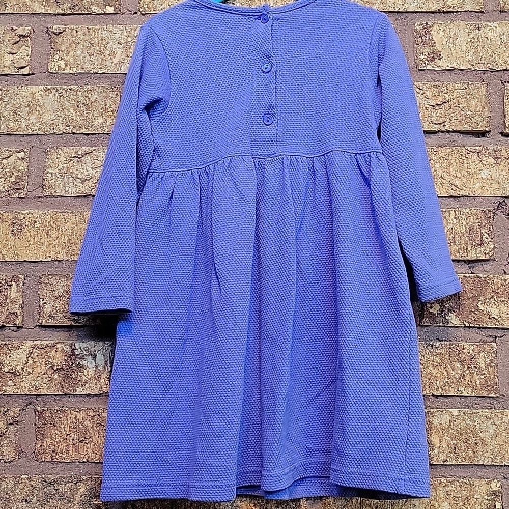 Buster Brown Purple Waffle Knit Dress with Floral Accents and Pocketd Size 3T - Picture 8 of 8